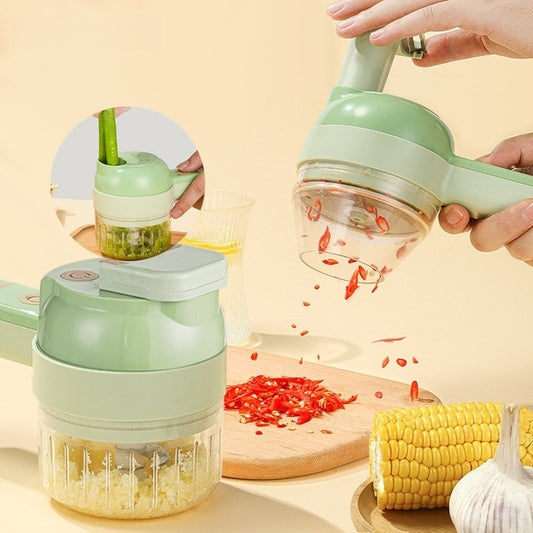 4 In1  Wireless Electric Vegetable Cutter Masher Chopper and Grinder